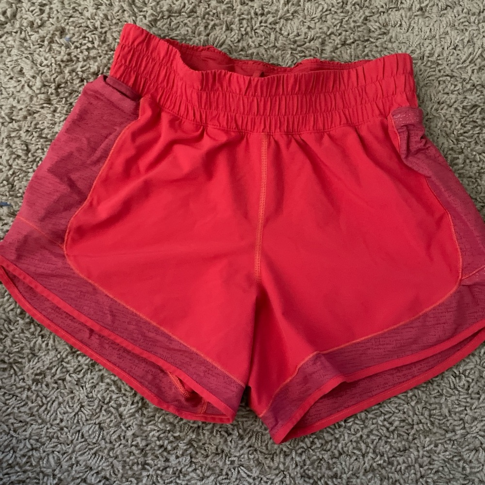 Lululemon Athletica Bright Red Athletic Shorts